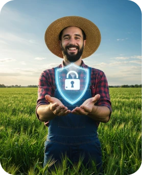 homem segurando escudo de segurança